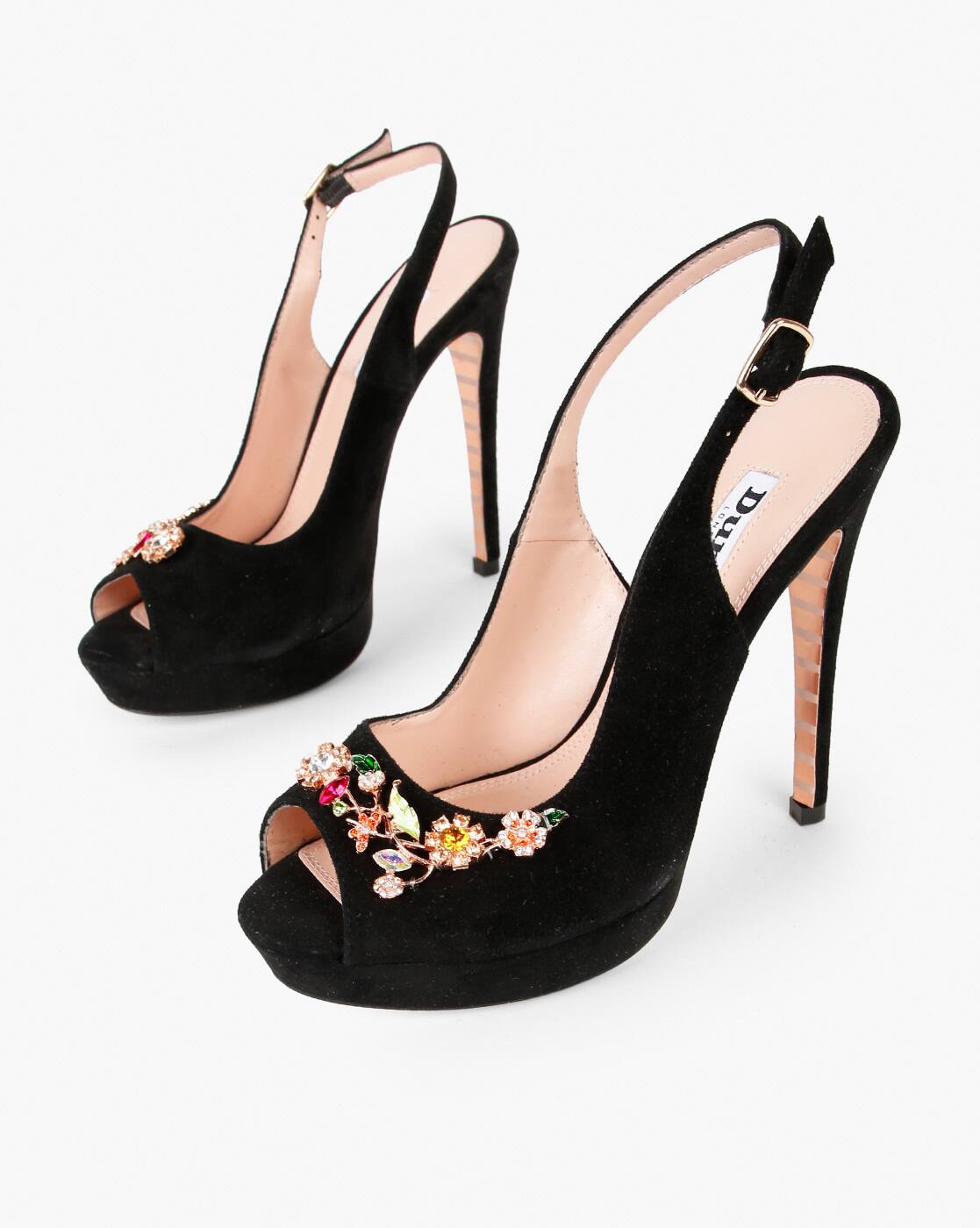 black slingback stilettos