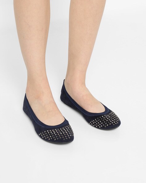 Navy blue ballerina discount shoes