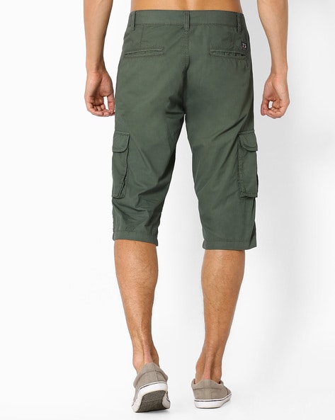 Buy KEFITEVDMens Casual Twill Elastic 34 Cargo Shorts Loose Fit  MultiPocket Capri Long Short Pants Online at desertcartINDIA