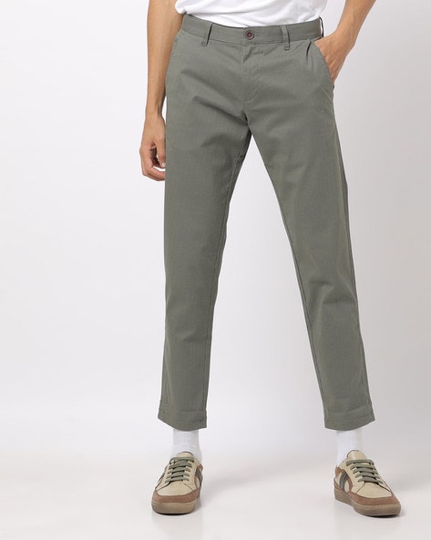 green cropped pants mens