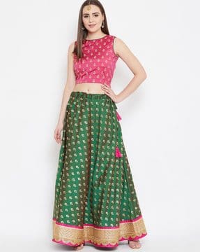 Buy Green \u0026 Pink Lehenga Choli Sets for 