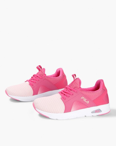 pink and white filas