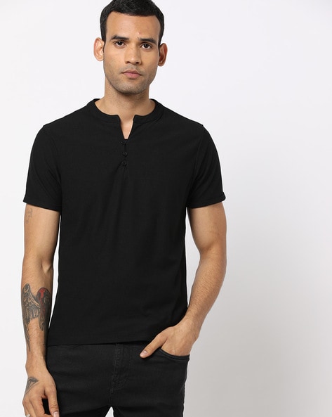 black henley t shirt