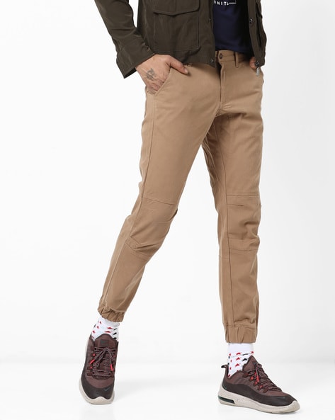 brown khaki joggers