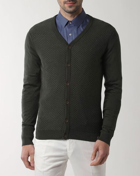 grey button down cardigan