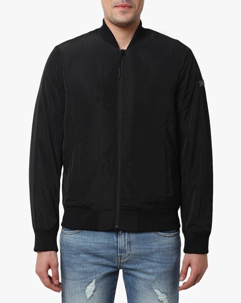 armani black bomber jacket