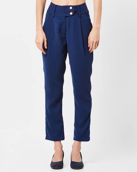 Blue Trousers \u0026 Pants for Women by AJIO 