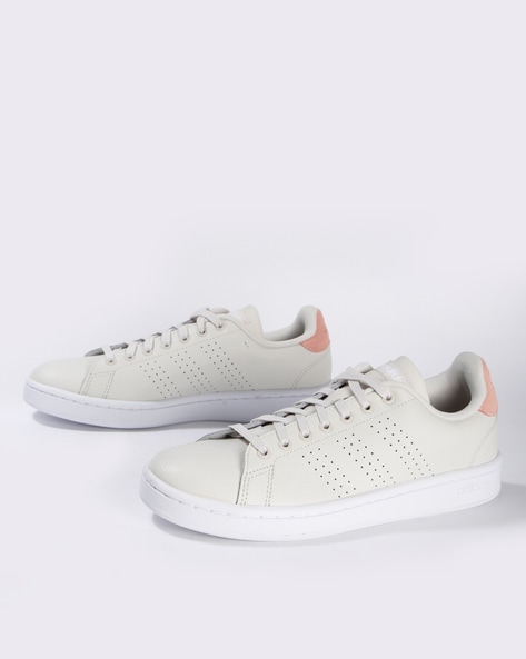 perforated sneakers with laces