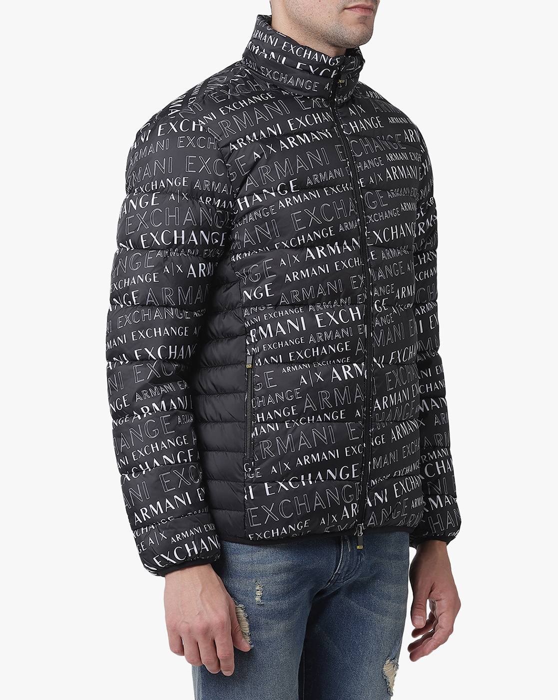 Armani Exchange Padded Down Jacket in Orange for Men | Lyst UK