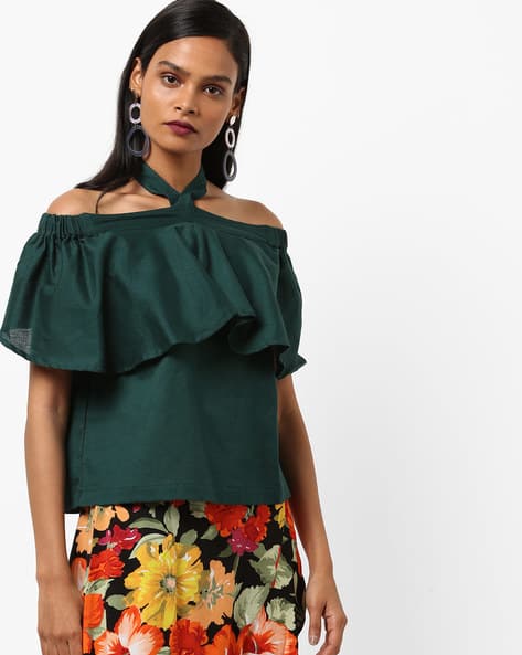 off shoulder halter top