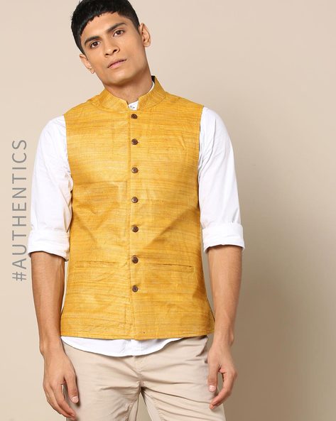 Mustard shop nehru jacket