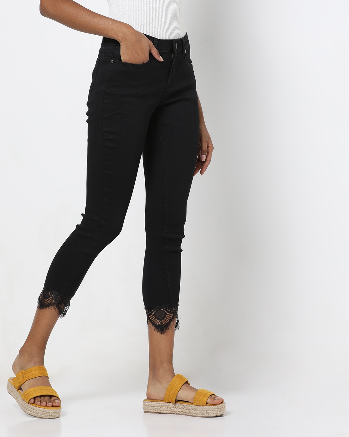 Buy Knitted Skinny Fit Ankle-Length Jeans Online at Best Prices in India -  JioMart.
