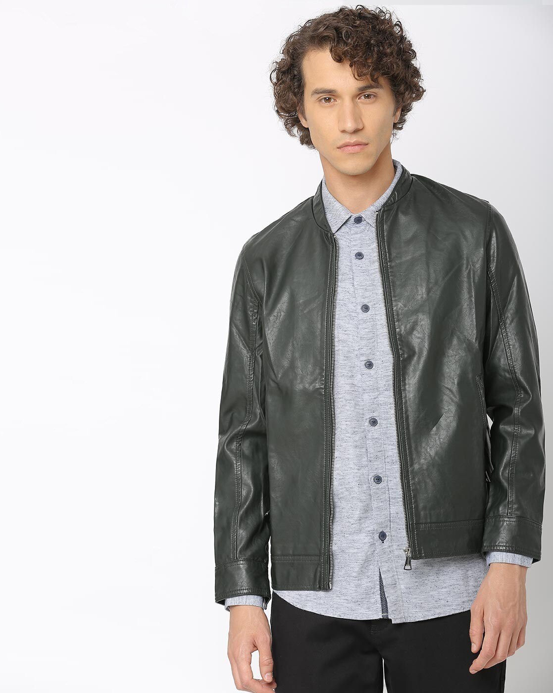 Men's Studded Leather Jackets - Men's Metallic Leather Jackets