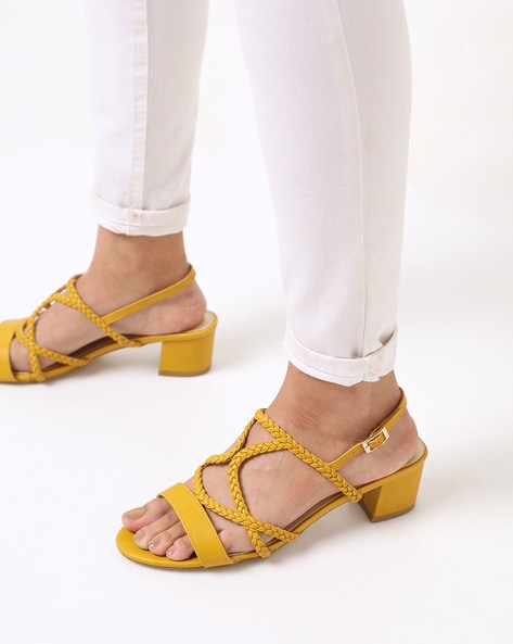 Mustard best sale chunky heels