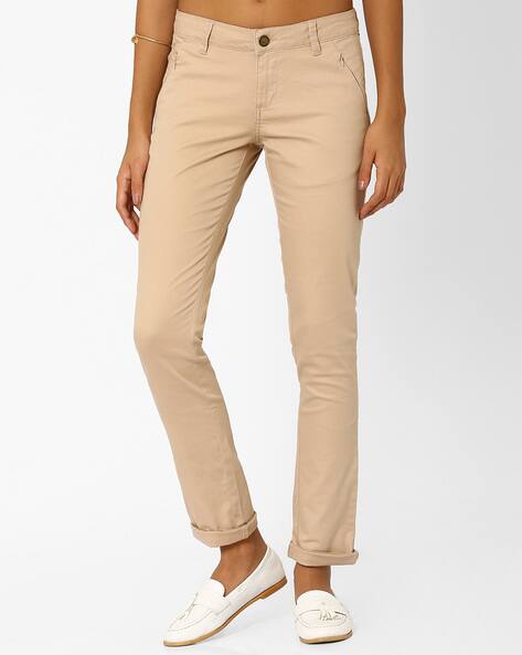 women's low rise khaki pants