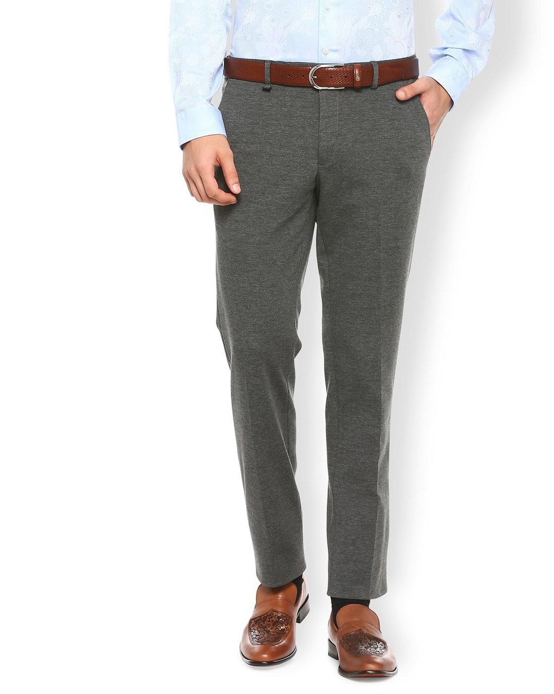 Buy Selected Homme Grey Checked Slim Fit Flat Front Trousers for Men Online   Tata CLiQ Luxury