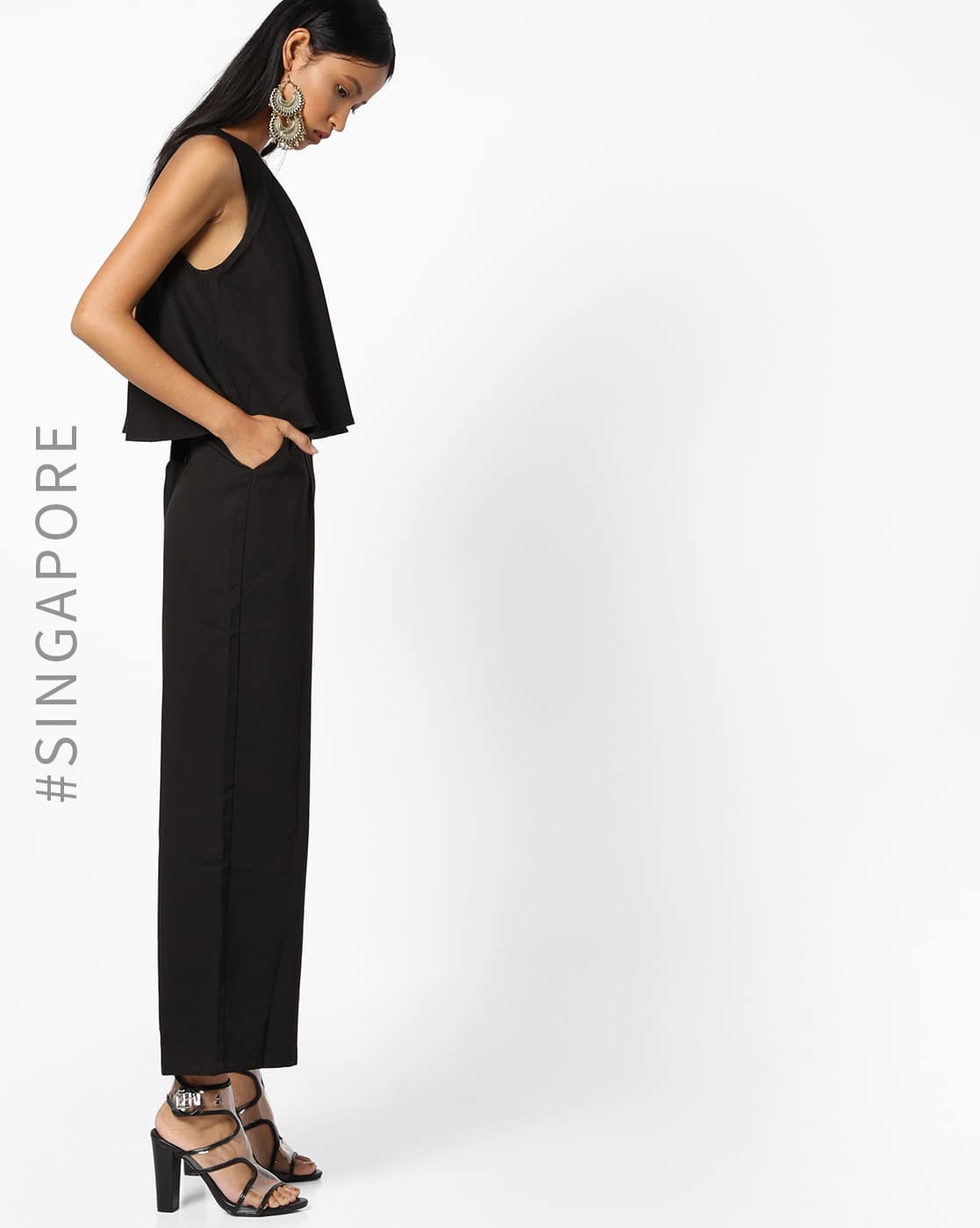 black layered jumpsuit