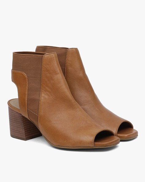 Buy Now , Women Brown Printed Peep Toes Block Heels – Inc5 Shoes