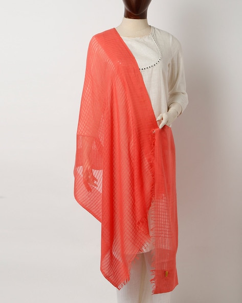 Checked Dupatta with Tassels Price in India