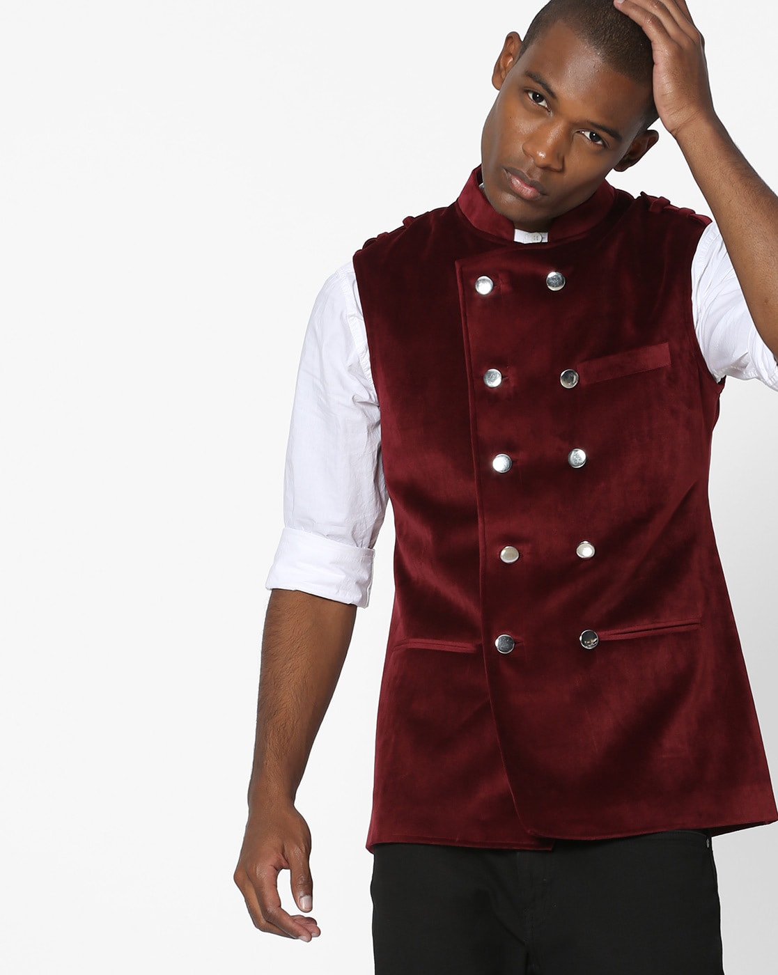 Buy Blackberrys Wine Coloured Slim Fit Nehru Jacket - Jackets for Men  1001084 | Myntra