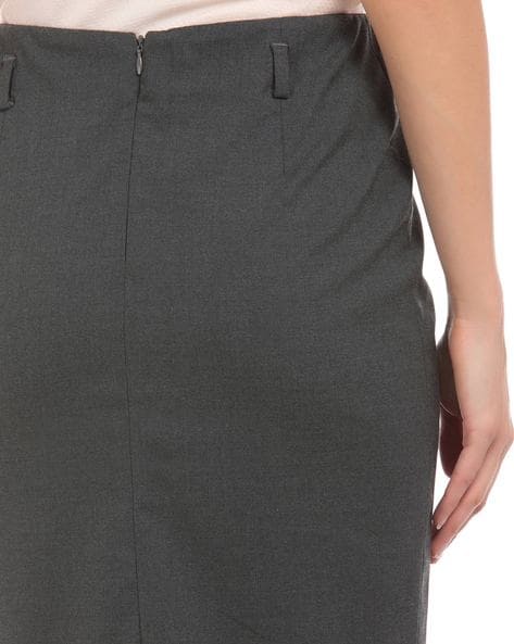 Mid Rise Pencil Skirt with Belt Loops