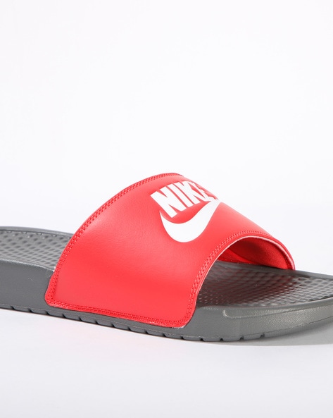 Nike benassi cheap red white