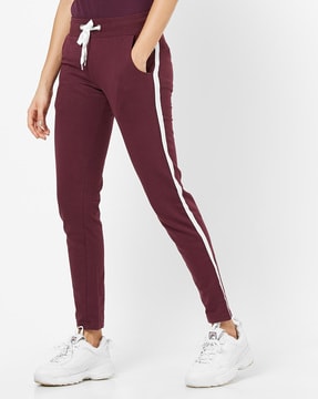 Buy Women Maroon Regular Fit Solid Casual Track Pants Online  610132   Allen Solly