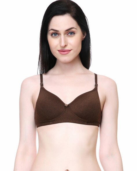 Buy Lady Lyka Padded Non Wired Medium Coverage T-Shirt Bra - Brown at  Rs.374 online