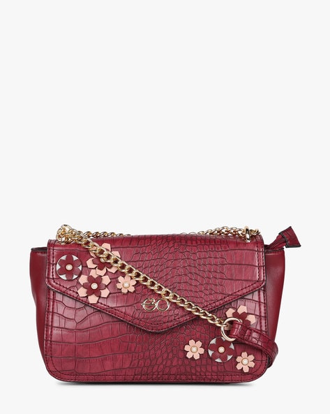 Baggit Sling Bag With Floral Motif Embroidery Best Deals With Price ...