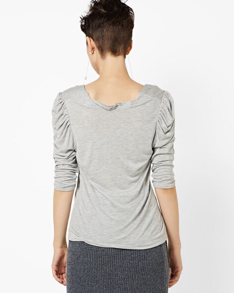 Long-Sleeve Scoop-Neck Fitted Tee