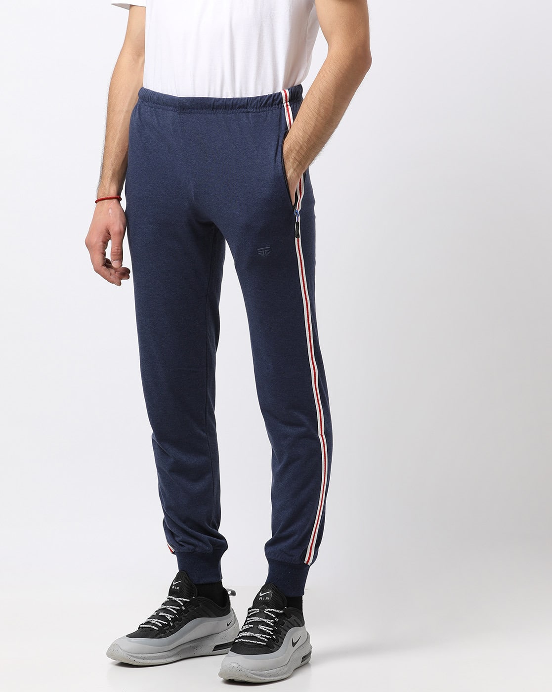 denim track pants mens