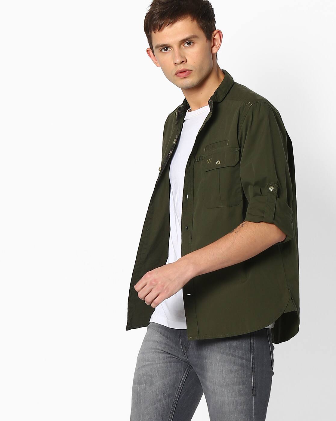 Buy Olive Green Shirts for Men by 