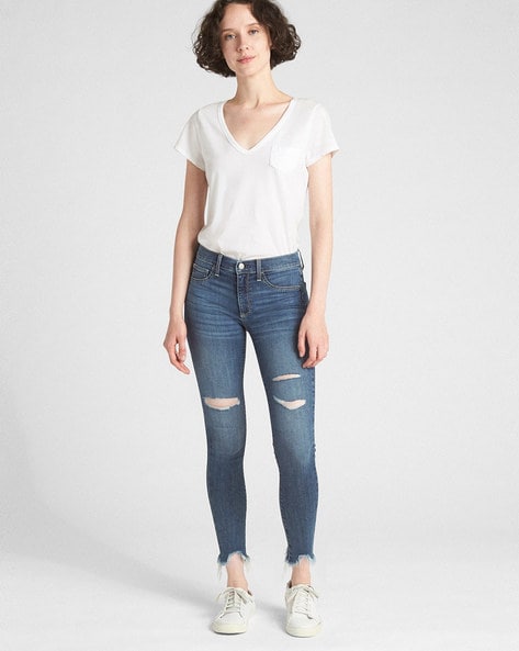 Gap frayed deals hem jeans