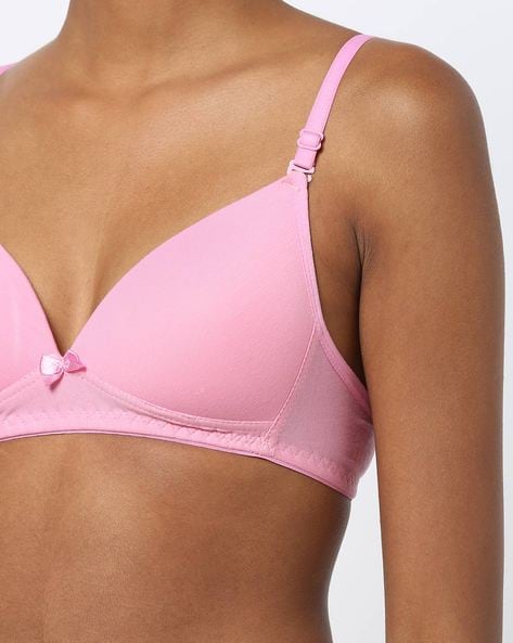 Buy PrettyCat Push-Up 3/4Th Coverage T-Shirt Bra - Pink at Rs.405 online