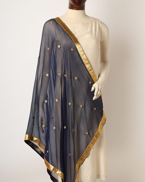Embellished Chiffon Dupatta with Contrast Border Price in India