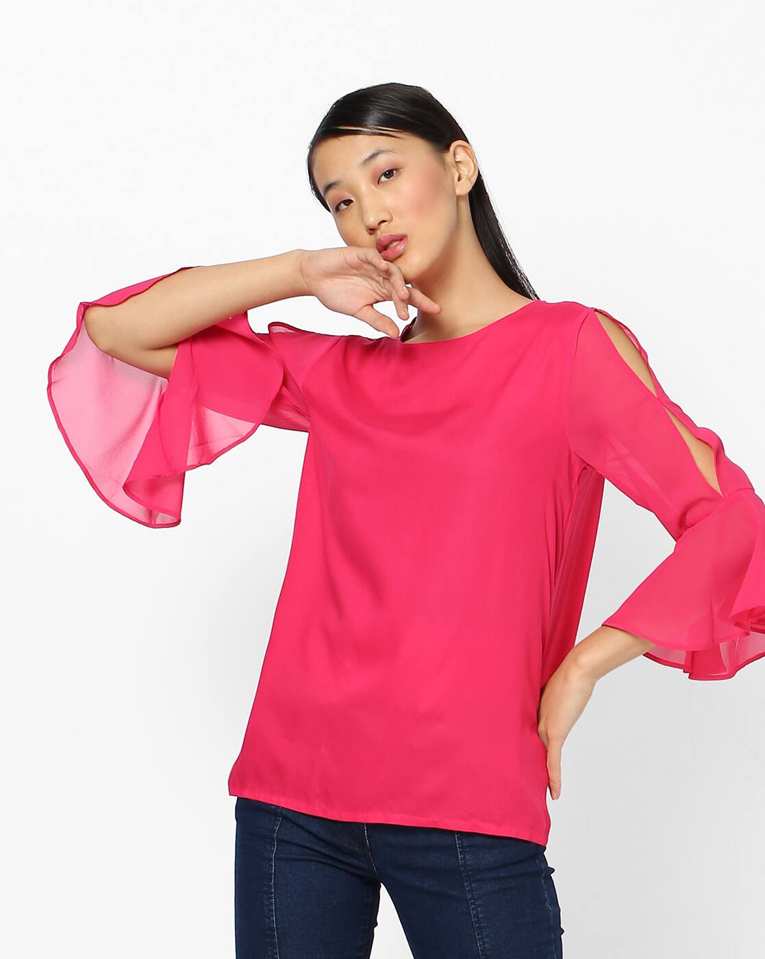 slit neck tops