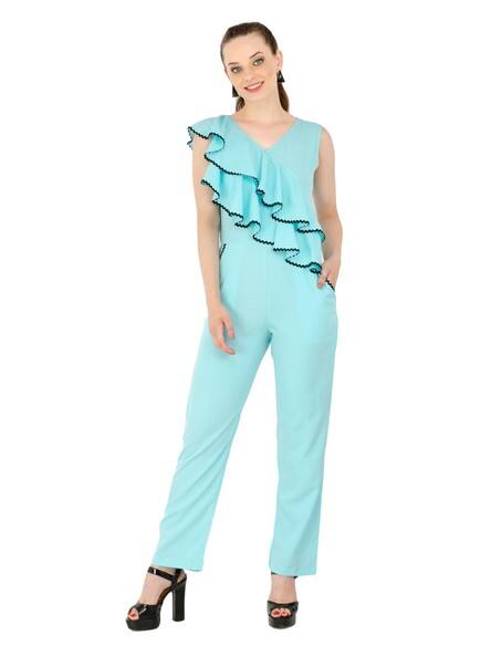womens light blue jumpsuit