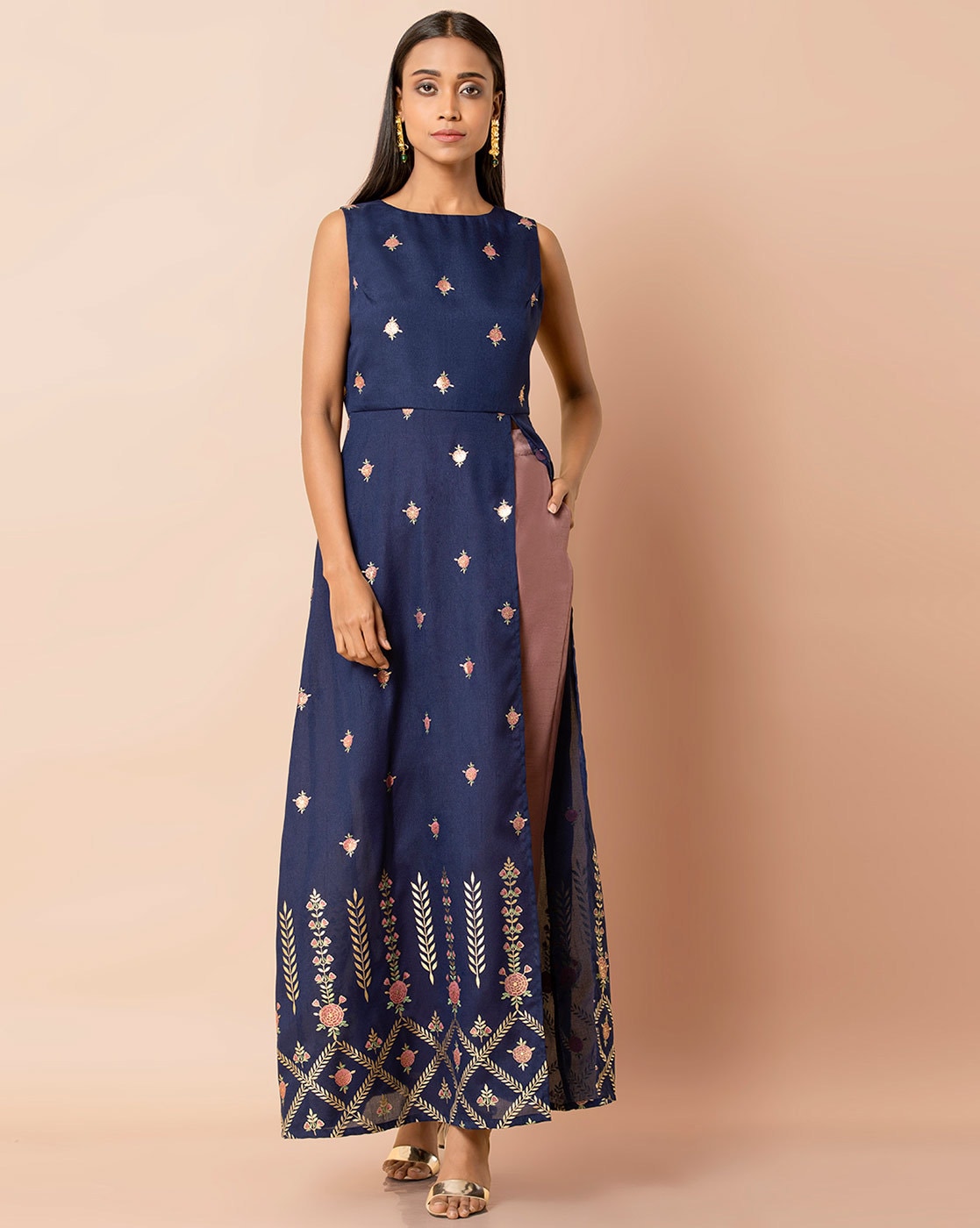 Buy Lemon Printed Modal Rayon Sleeveless Long Kurti Online in India | Long  kurti designs, Kurti designs party wear, Designer dresses indian