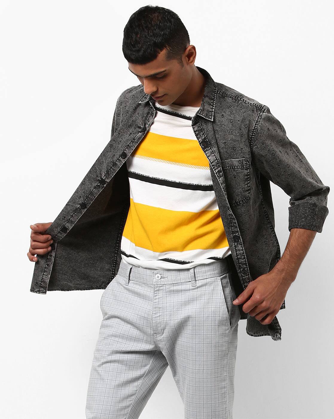 charcoal grey denim shirt