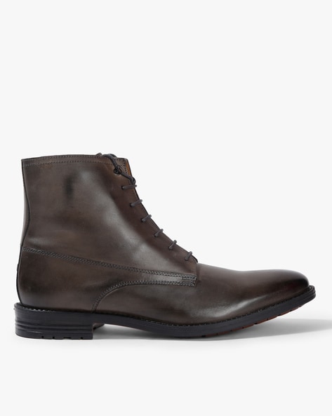 Del Mondo Ankle-Length Leather Lace-Up Boots