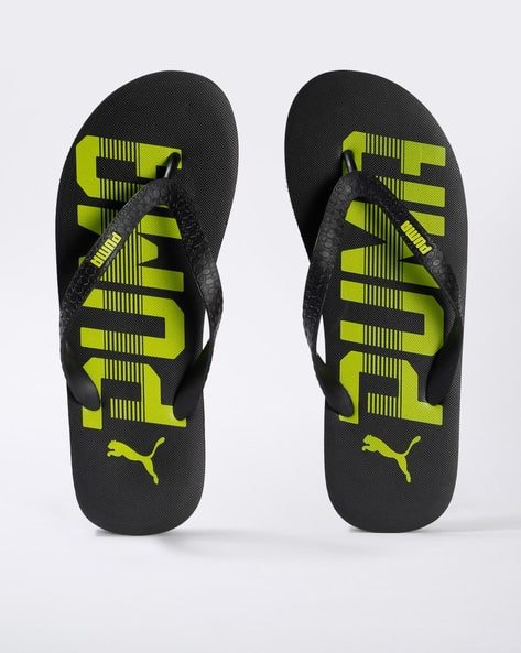 Printed T-Strap Flip-Flops