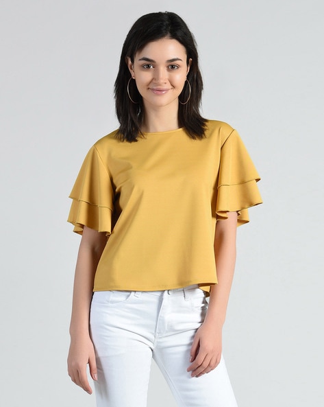 ajio yellow tops