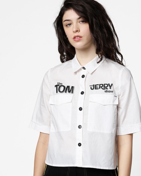 tom and jerry button up