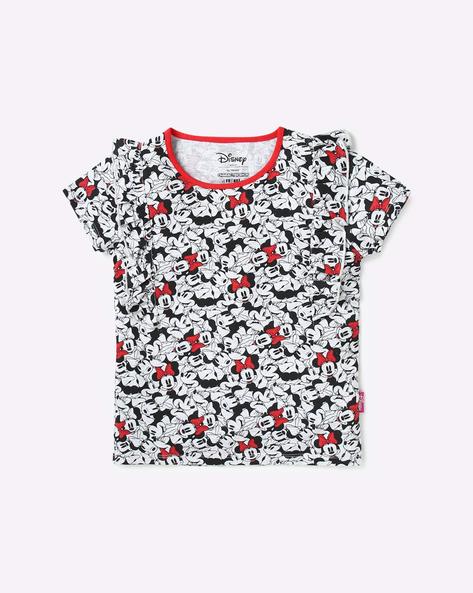 Disney Minni Mouse Print Round-Neck T-shirt