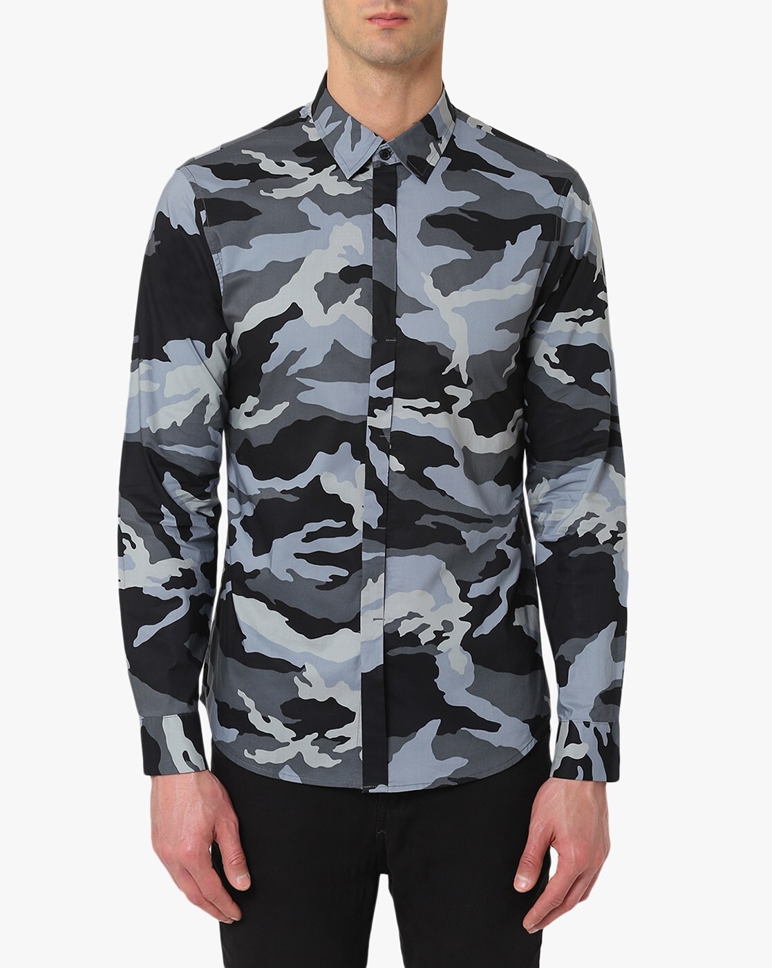 Armani exchange camo best sale shirt