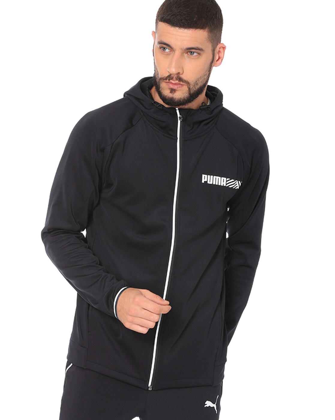puma zip front hooded jacket