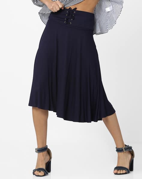 Pleated Skirt with Lace-Up Corset Waist