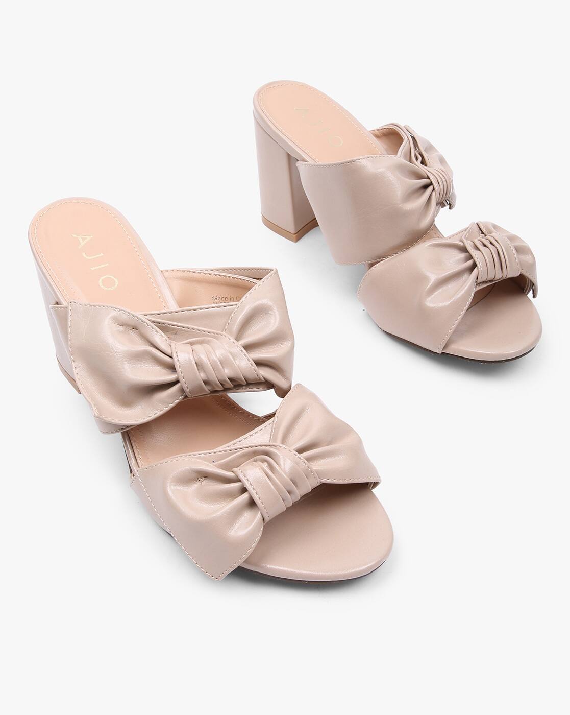 beige chunky heel sandals