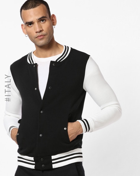 Appliquéd baseball jacket - Black/SP - Kids | H&M