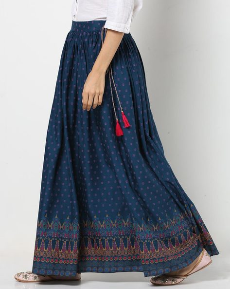 Buy Navy Blue Skirts Ghagras For Women By Fusion Online Ajio Com